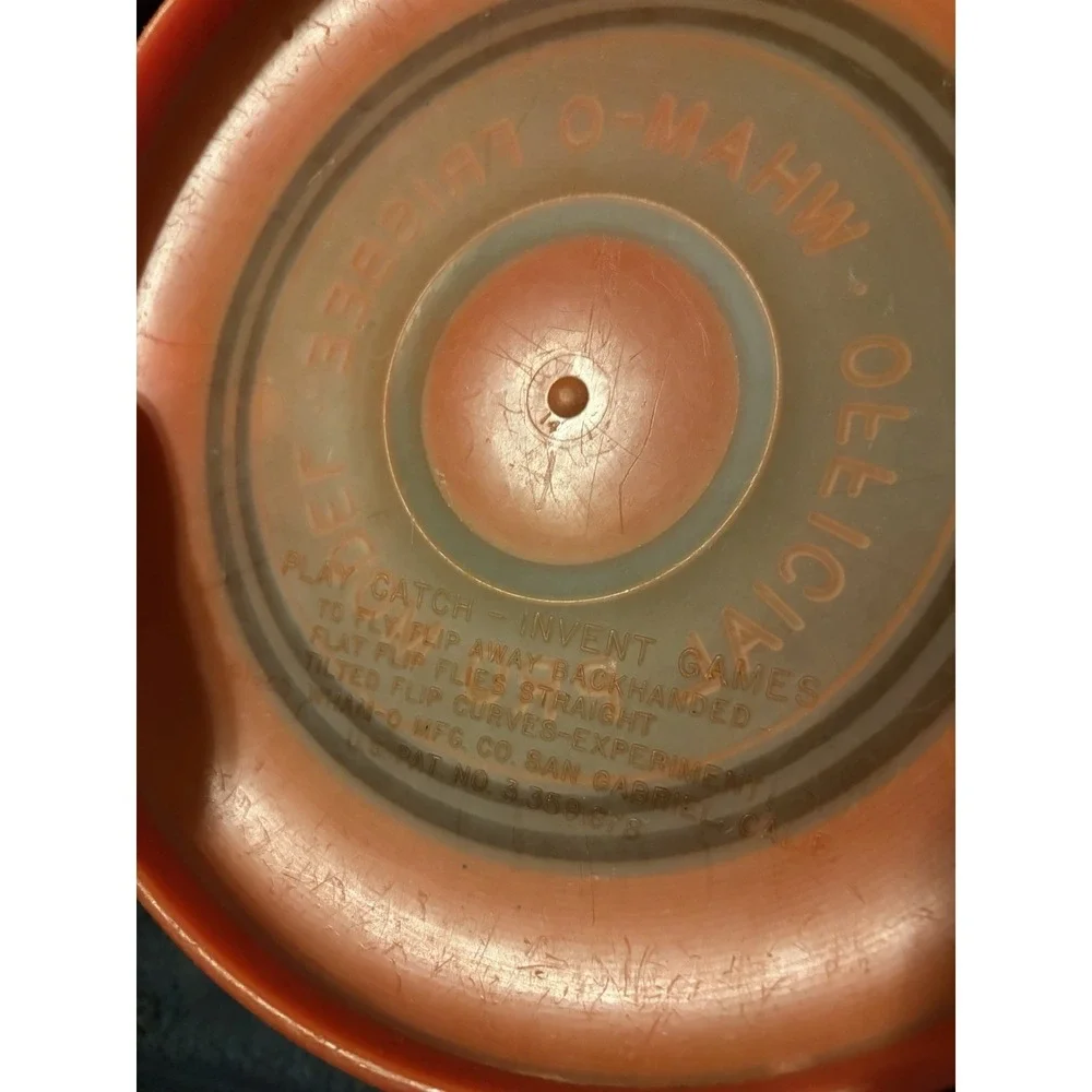 VINTAGE WHAM-O 1966 OFFICIAL PRO MODEL‎ ORANGE BLACK FRISBEE FLYING DISC 9 3/8